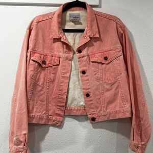 Vintage RARE Color Weathered Blues Peach Pink Trucker Denim Jacket, size large